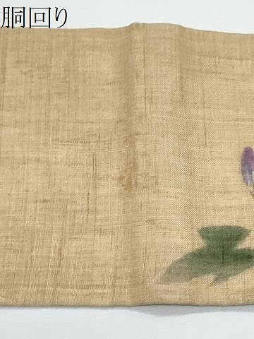 平和屋着物*夏物 九寸名古屋帯 朝顔 麻 逸品 CABH8279fb