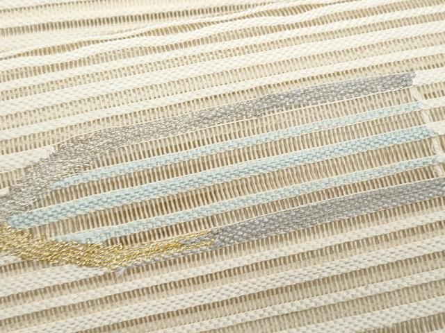 平和屋着物*夏物 八寸名古屋帯 横段文 金銀糸 正絹 逸品 CABH8281fb