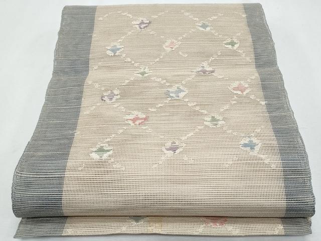 平和屋着物*夏物 1854年創業 帯屋捨松 八寸名古屋帯 菱文 正絹 逸品 CABH8290fb