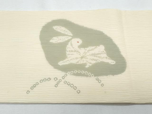 平和屋着物*夏物 九寸名古屋帯 跳兎 正絹 逸品 CABH8296fb