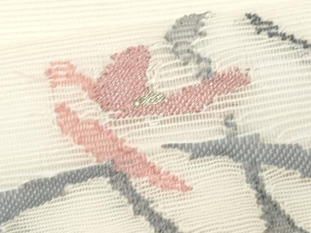 平和屋着物*夏物 九寸名古屋帯 すくい織 銀糸 正絹 逸品 CABH8298fb