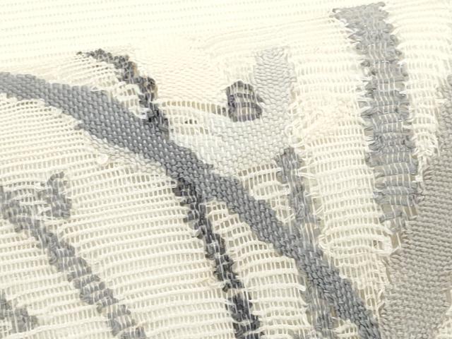 平和屋着物*夏物 九寸名古屋帯 すくい織 銀糸 正絹 逸品 CABH8298fb