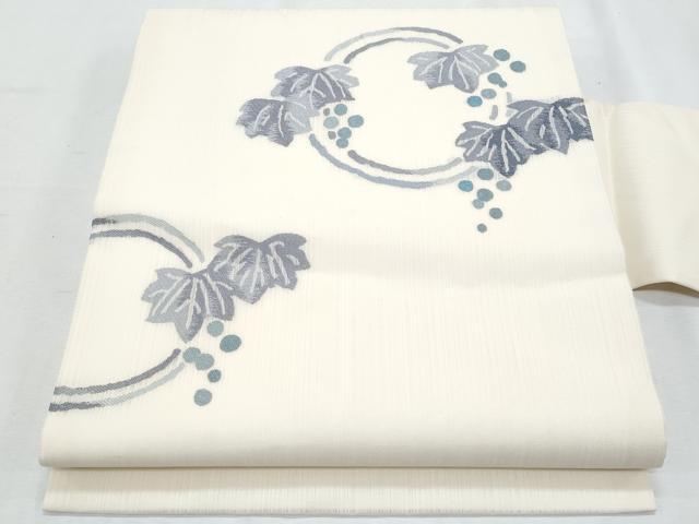 平和屋着物*夏物 九寸名古屋帯 藍 葡萄丸文 正絹 逸品 CABH8304fb