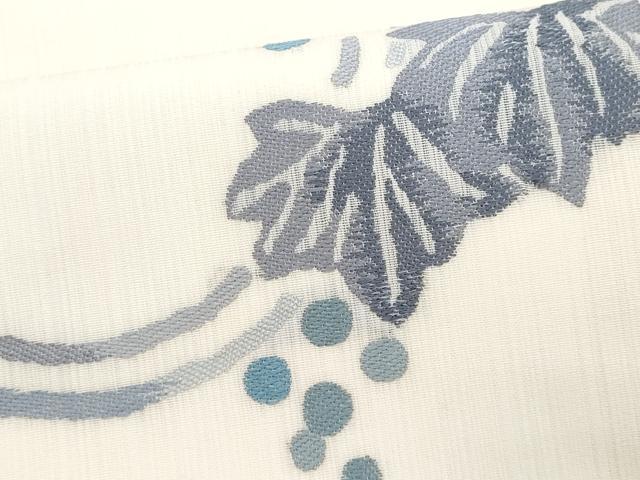 平和屋着物*夏物 九寸名古屋帯 藍 葡萄丸文 正絹 逸品 CABH8304fb
