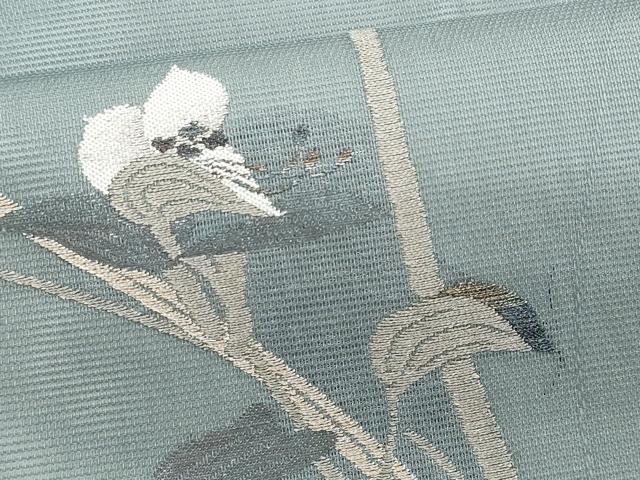 平和屋着物*夏物 九寸名古屋帯 枝花文 金銀糸 正絹 逸品 CABH8312fb