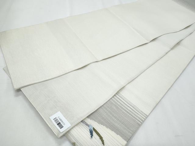 平和屋着物*夏物 太鼓柄袋帯 すくい織 枝花文 正絹 逸品 CABH8321fb