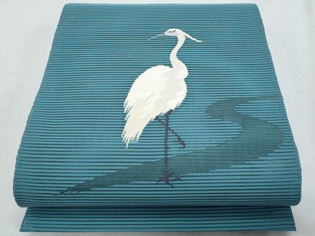 平和屋着物*夏物 八寸名古屋帯 絽綴れ 流水鷺文 正絹 逸品 CABH8323fb