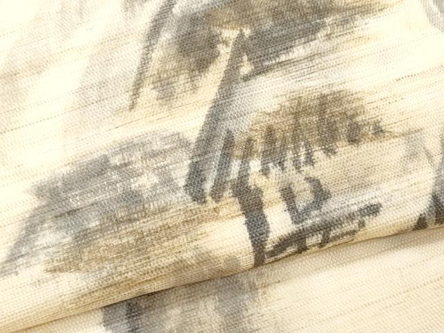 平和屋着物*夏物 九寸開き名古屋帯 作家物 手描き 風景文 金彩 麻 逸品 CABH8325fb
