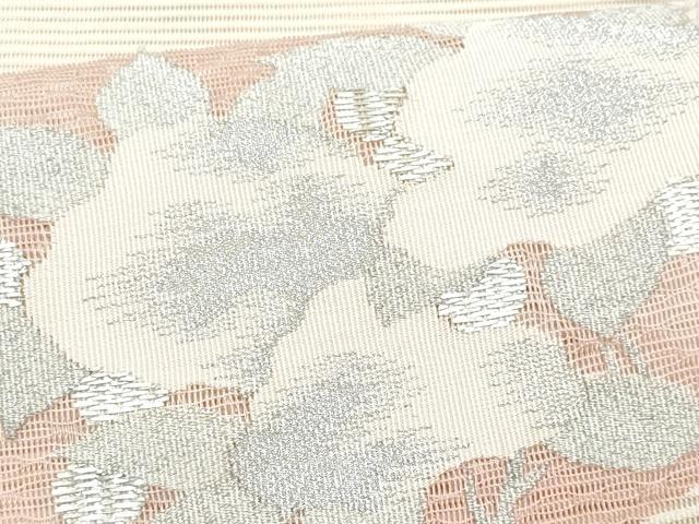 平和屋着物*夏物 八寸名古屋帯 絽綴れ 草花文 銀糸 正絹 逸品 CABH8330fb