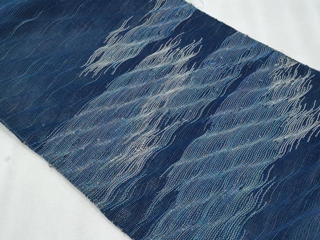 平和屋着物*夏物 八寸名古屋帯 立波文 金糸 正絹 逸品 CABH8335fb