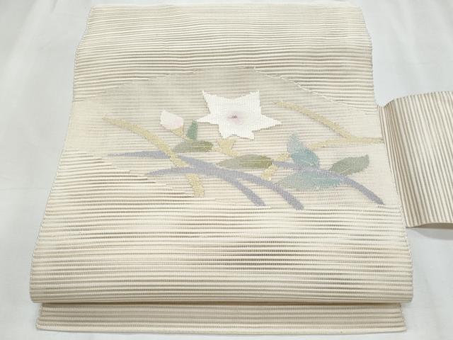 平和屋着物*夏物 八寸名古屋帯 絽綴れ 桔梗 金糸 正絹 逸品 CABH8340fb