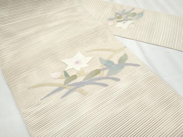 平和屋着物*夏物 八寸名古屋帯 絽綴れ 桔梗 金糸 正絹 逸品 CABH8340fb