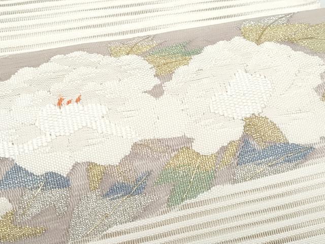 平和屋着物*夏物 八寸名古屋帯 絽綴れ 草花文 金銀糸 正絹 逸品 CABH8341fb