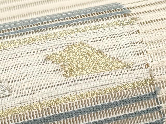 平和屋着物*夏物 八寸名古屋帯 絽綴れ 横段吉祥文 金銀糸 正絹 逸品 CABH8342fb