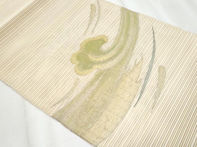 平和屋着物*夏物 八寸名古屋帯 絽綴れ 立波文 金糸 正絹 逸品 CABH8345fb
