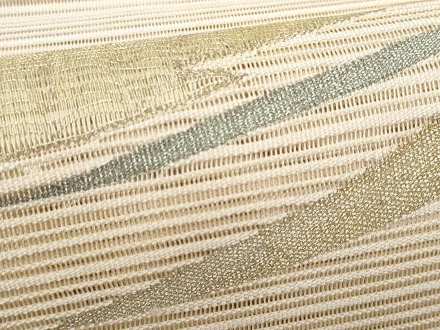 平和屋着物*夏物 八寸名古屋帯 絽綴れ 立波文 金糸 正絹 逸品 CABH8345fb