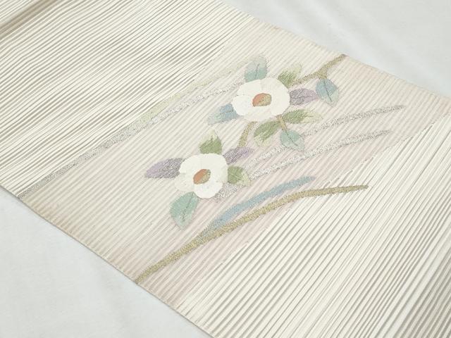 平和屋着物*夏物 八寸名古屋帯 絽綴れ 枝椿 金銀糸 正絹 逸品 CABH8348fb