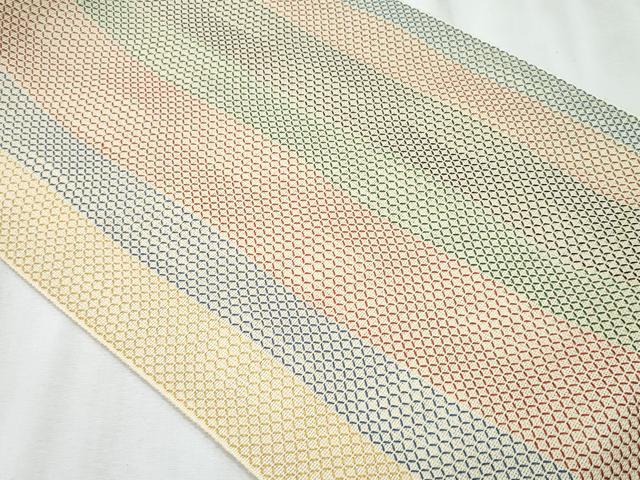 平和屋着物*夏物 八寸名古屋帯 間道 正絹 逸品 CABH8355fb