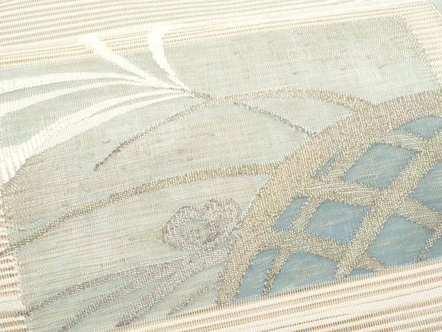 平和屋着物*夏物 八寸名古屋帯 絽綴れ 籬枝葉文 金銀糸 正絹 逸品 CABH8356fb