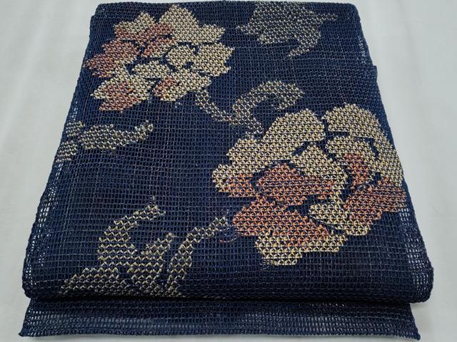 平和屋着物*夏物 八寸名古屋帯 羅 花唐草文 正絹 逸品 CABH8366fb