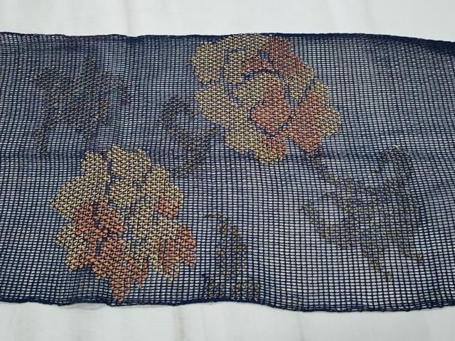 平和屋着物*夏物 八寸名古屋帯 羅 花唐草文 正絹 逸品 CABH8366fb
