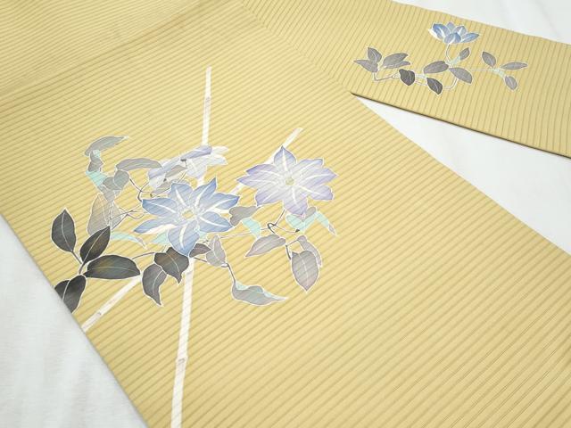 平和屋着物*夏物 絽塩瀬 九寸名古屋帯 友禅 枝花文 正絹 逸品 CABH8369fb
