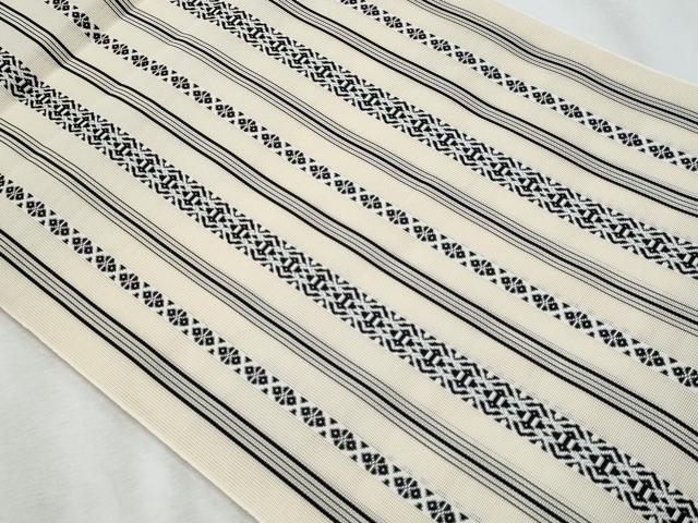 平和屋着物*夏物 本場筑前博多織 八寸名古屋帯 紗献上 練色 正絹 逸品 CABH8372fb