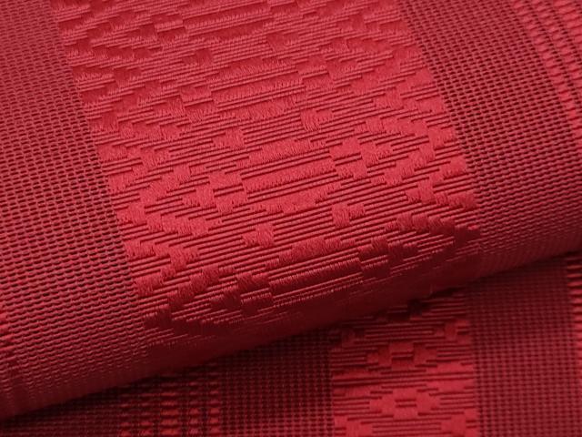 平和屋着物*夏物 本場筑前博多織 八寸名古屋帯 紗献上 真紅色 正絹 逸品 CABH8377fb