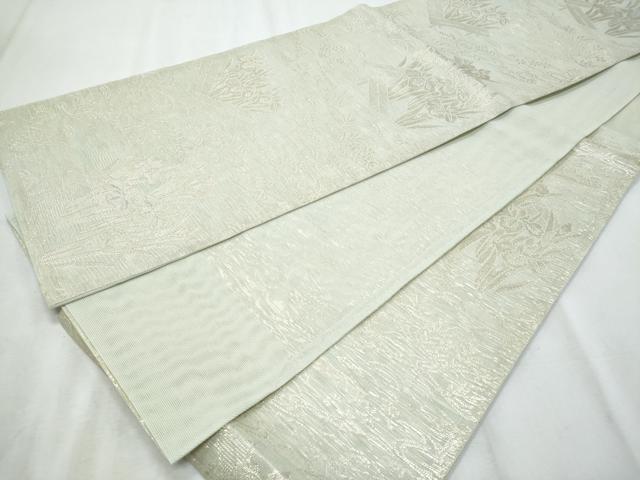 平和屋着物*夏物 六通柄袋帯 流水杜若 金糸 正絹 逸品 未使用 CABH8391fb