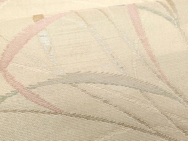 平和屋着物*夏物 六通柄袋帯 枝葉文 金糸 正絹 逸品 CABH8392fb