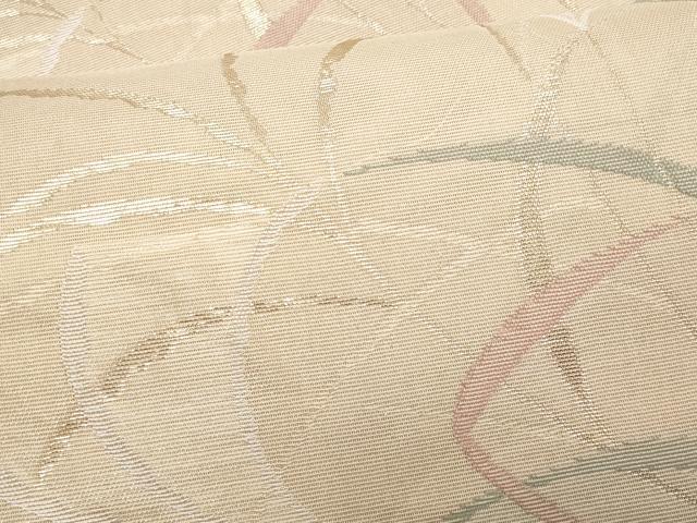 平和屋着物*夏物 六通柄袋帯 枝葉文 金糸 正絹 逸品 CABH8392fb