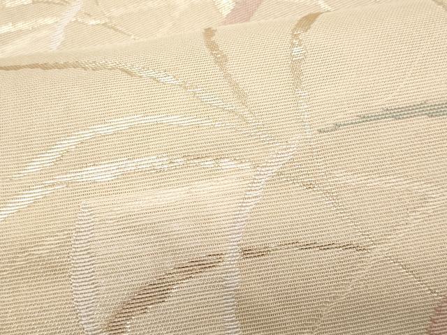 平和屋着物*夏物 六通柄袋帯 枝葉文 金糸 正絹 逸品 CABH8392fb