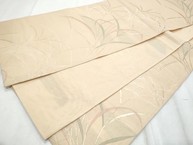 平和屋着物*夏物 六通柄袋帯 枝葉文 金糸 正絹 逸品 CABH8392fb