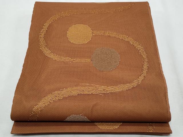 平和屋着物*夏物 六通柄袋帯 抽象文 金糸 正絹 逸品 CABH8393fb
