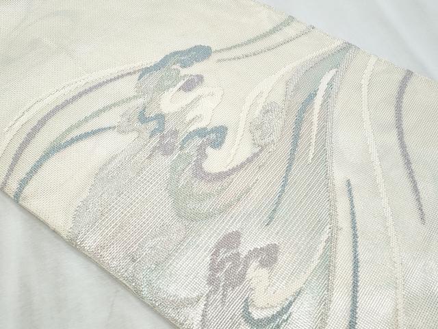 平和屋着物*夏物 太鼓袋帯 立波文 銀糸 正絹 逸品 CABH8395fb