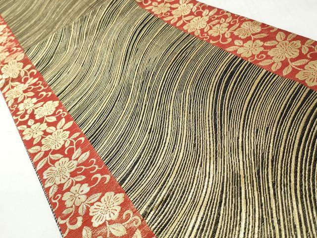 平和屋着物◎両面 六通柄袋帯 流水花散し文 金銀糸 正絹 逸品 CABH8454qe