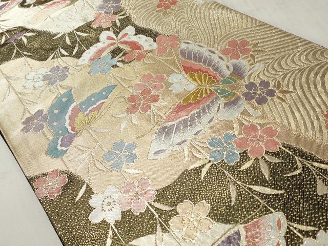 平和屋着物◎九百佐賀錦 六通柄袋帯 慶長 金銀糸 正絹 逸品 CABH8460qe