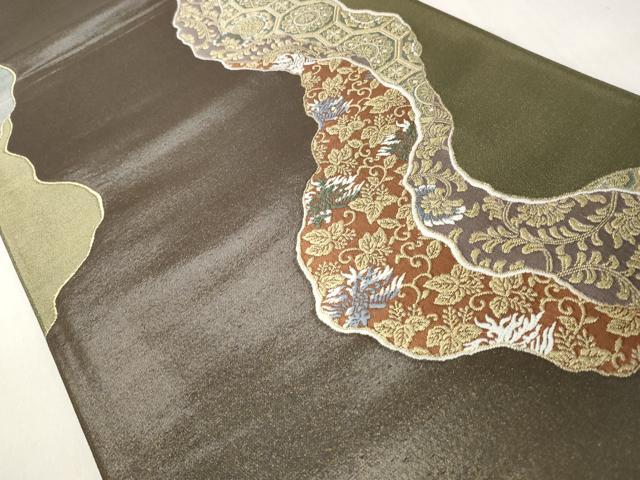 平和屋着物◎六通柄袋帯 唐織 献上更紗文様 金糸 正絹 逸品 CABH8464qe