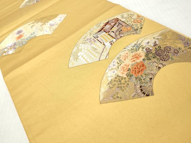 平和屋着物◎六通柄袋帯 唐織 能装扇面 古代九百錦 金糸 正絹 逸品 CABH8475qe