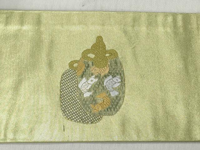 平和屋着物◎九寸名古屋帯 総刺繍 仕覆紋 金糸 正絹 逸品 CABH8478qe