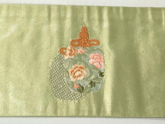 平和屋着物◎九寸名古屋帯 総刺繍 仕覆紋 金糸 正絹 逸品 CABH8478qe