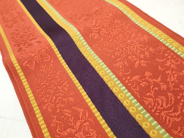 平和屋着物◎本場筑前博多織 半幅帯 花間道 正絹 逸品 CABH8517qe