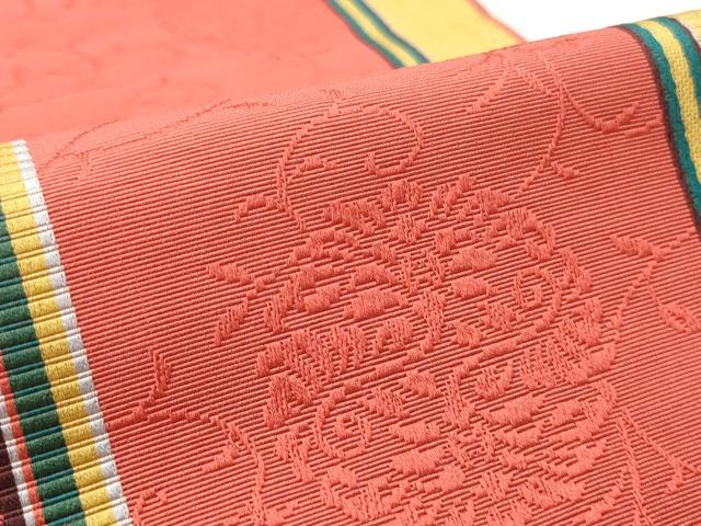 平和屋着物◎本場筑前博多織 半幅帯 花唐草文 正絹 逸品 CABH8532qe
