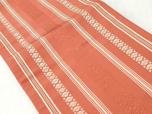 平和屋着物◎本場筑前博多織 半幅帯 献上 証紙付き 正絹 逸品 CABH8533qe