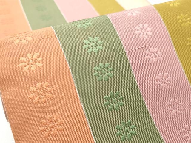 平和屋着物◎本場筑前博多織 半幅帯 花間道銀糸 正絹 逸品 CABH8539qe