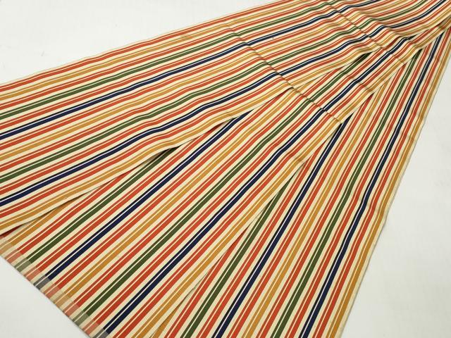 平和屋着物◎本場筑前博多織 半幅帯 縞 正絹 逸品 CABH8545qe