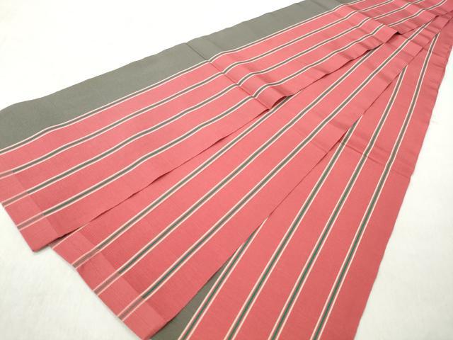平和屋着物◎本場筑前博多織 半幅帯 間道 正絹 逸品 CABH8572qe