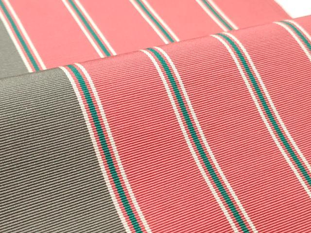 平和屋着物◎本場筑前博多織 半幅帯 間道 正絹 逸品 CABH8572qe