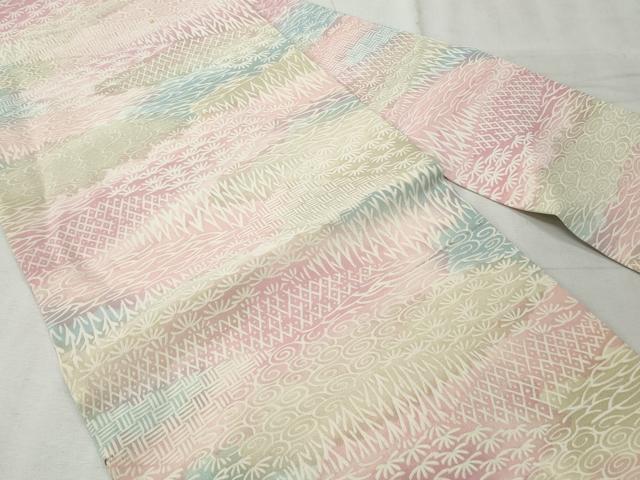 平和屋着物◎全通柄 九寸名古屋帯 流水草葉文 正絹 逸品 CABH8612qe