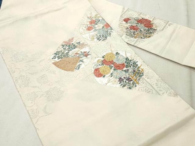 平和屋着物◎九寸名古屋帯 唐織 草花丸文 金銀糸 正絹 逸品 CABH8618qe